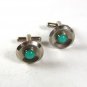 Vintage Silver Tone & Blue Cufflinks Unbranded 52016