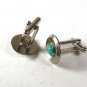 Vintage Silver Tone & Blue Cufflinks Unbranded 52016