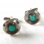 Vintage Silver Tone & Blue Cufflinks Unbranded 52016