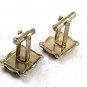 Vintage Silver Tone Black Opalescent Cufflinks 12617