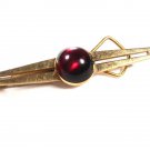 Mid Century Goldtone & Red Tie Clasp by SWANK.101615
