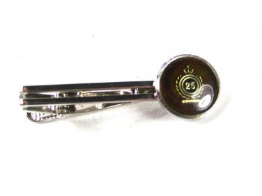 Vintage Silvertone & Black 25 Years Tie Clasp Unbranded 42116