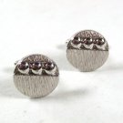 Vintage Silver Tone Round Cufflinks By SWANK 52116