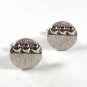 Vintage Silver Tone Round Cufflinks By SWANK 52116