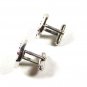 Vintage Silver Tone Round Cufflinks By SWANK 52116