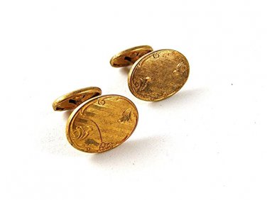 Edwardian / Victorian Gold Tone Cufflinks 102716
