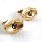 Vintage Goldtone & Sparkly Watermelon Cufflinks By SARAH COVENTRY 81817