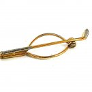 Mid Century Modern Goldtone & Silvertone Golf Club  Tie Clasp By SWANK 41317