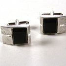 Silver Tone & Black Cufflinks by S 111615
