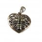 Vintage Sterling Silver Marcasites Heart Cross Pendant 13017