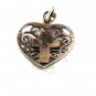 Vintage Sterling Silver Marcasites Heart Cross Pendant 13017