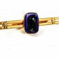 1930's - 50's Goldtone Blue Black Greek Warrior Tie Clasp By HICKOK USA 31517