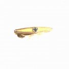 1960's Goldtone Black Fleur de Lis Tie Clasp By SWANK 32116