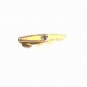 1960's Goldtone Black Fleur de Lis Tie Clasp By SWANK 32116