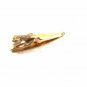 1960's Goldtone Black Fleur de Lis Tie Clasp By SWANK 32116