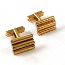Vintage Ridged Gold Tone Cufflinks 102616