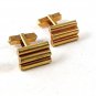 Vintage Ridged Gold Tone Cufflinks 102616