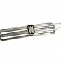 1930's-50's Deco Silvertone & Black Initial / Letter M or W Tie Clasp 6917