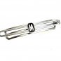 1930's-50's Deco Silvertone & Black Initial / Letter M or W Tie Clasp 6917