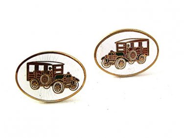 1970's Woody Station Wagon Automobile Cufflinks By AVON 111516