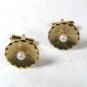 Vintage Gold Tone & Faux Pearls Dressy Cufflinks Unbranded 62216