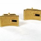 Vintage Gold Tone Red Rhinestone Dressy Cufflinks By SWANK 8916