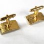Vintage Gold Tone Red Rhinestone Dressy Cufflinks By SWANK 8916