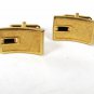 Vintage Gold Tone Red Rhinestone Dressy Cufflinks By SWANK 8916