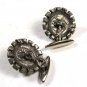 Vintage Green & Clear Rhinestones Button / Cufflinks Unbranded 102215