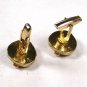 Vintage Goldtone & Brown Cufflinks Unbranded 102215