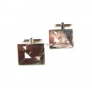 Vintage Silver Tone Mid Century Modern Cufflinks By SWANK 53116