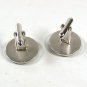 Vintage Silver Tone & Gray Round Cufflinks By SWANK 52016
