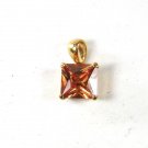Small Gold Tone & Orange Colored Glass ?? Pendant 8416