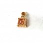 Small Gold Tone & Orange Colored Glass ?? Pendant 8416