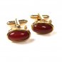 1960's Reddish Pink Goldtone Cufflinks Unbranded 102715