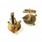 Goldtone & White Plastic Cufflinks Unbranded 32616