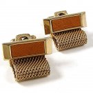 1970's Gold Tone Wrap Around Cufflinks By HICKOK USA 111416