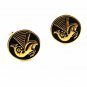 Goldtone & Black Sea Horse Cufflinks By HICKOK USA 42116