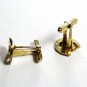1950s Goldtone Horse Head Horse Shoe  Silvertone Black Cufflinks Unbranded