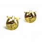 1950s Goldtone Horse Head Horse Shoe  Silvertone Black Cufflinks Unbranded
