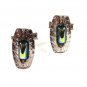 Silver Tone & Art Glass Blue Green Cufflinks Unbranded 12215
