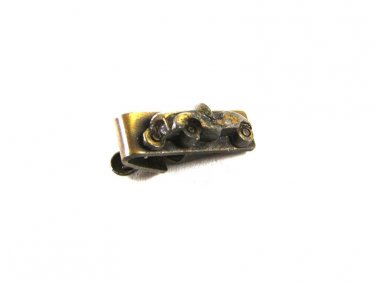 1950s-60s Tiny Jalopy Roadster Convertible Brassy Tie Clasp Unbranded 53016