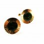 Goldtone & Green Jadite Cufflinks By LAMODE KARATCLAD 4716