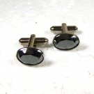 Vintage Dressy Hematite Silver Tone Cufflinks Unbranded 122315