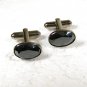 Vintage Dressy Hematite Silver Tone Cufflinks Unbranded 122315