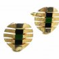 Goldtone & Black & Green Cufflinks by SWANK 102215
