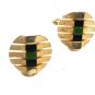Goldtone & Black & Green Cufflinks by SWANK 102215