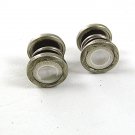 Art Deco Silvertone Mother of Pearl SNAP LINK Cufflinks By LION BRAND 31017