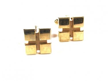 Gold Tone Big Square 4 Little Squares Cufflinks by HICKOK U.S.A. 111615