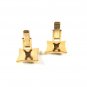 Vintage Gold Tone Faux Pearl Cufflinks Unbranded PAT NO 2974381 53116